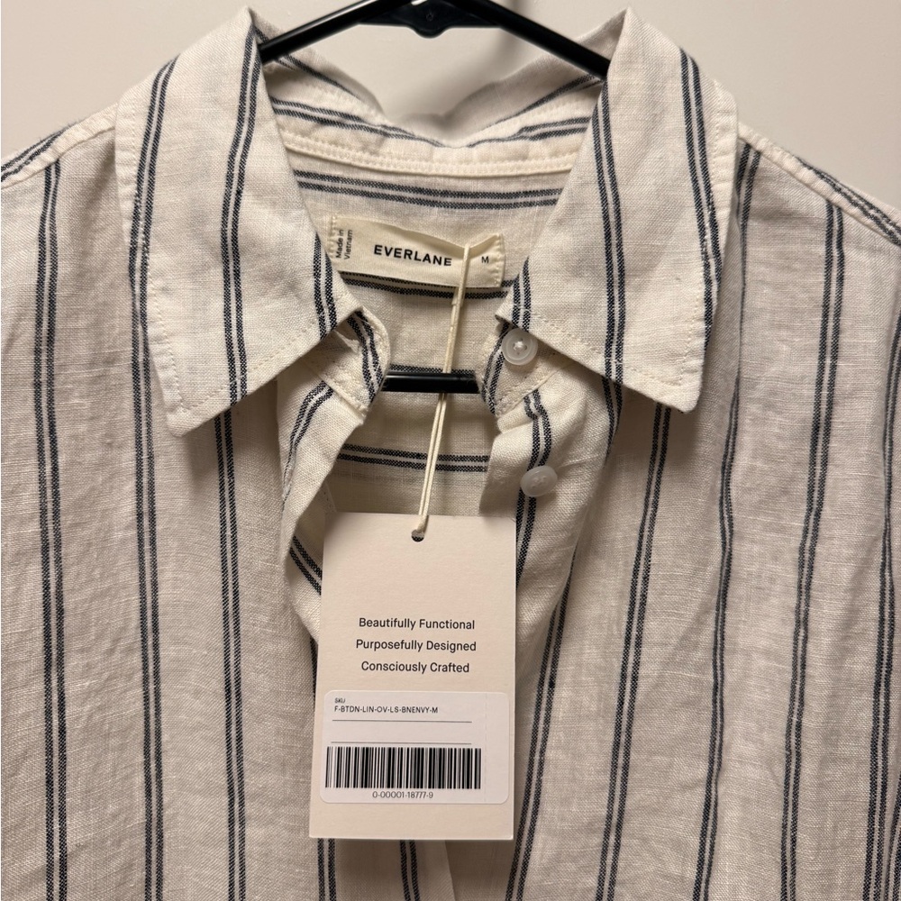 Everlane Striped Linen Boyfriend Shirt - New with Tags